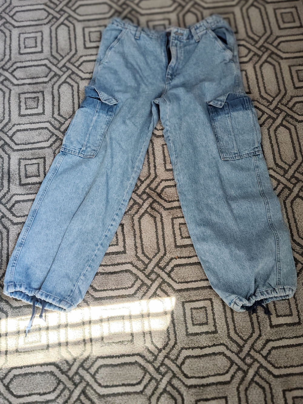 LEVIS Women's Cargo Blue Jeans with Drawstring Ankles W30/L30